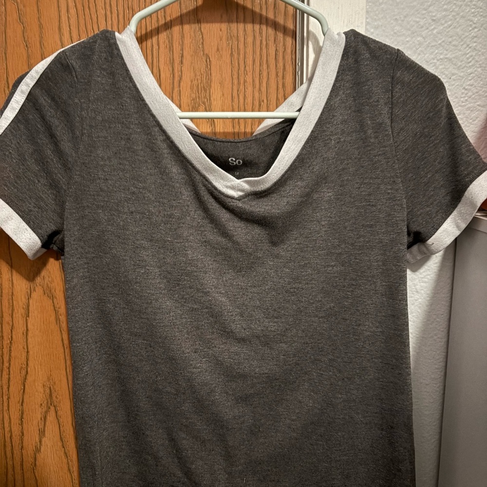 SO Charcoal and White Short Sleeve Tee